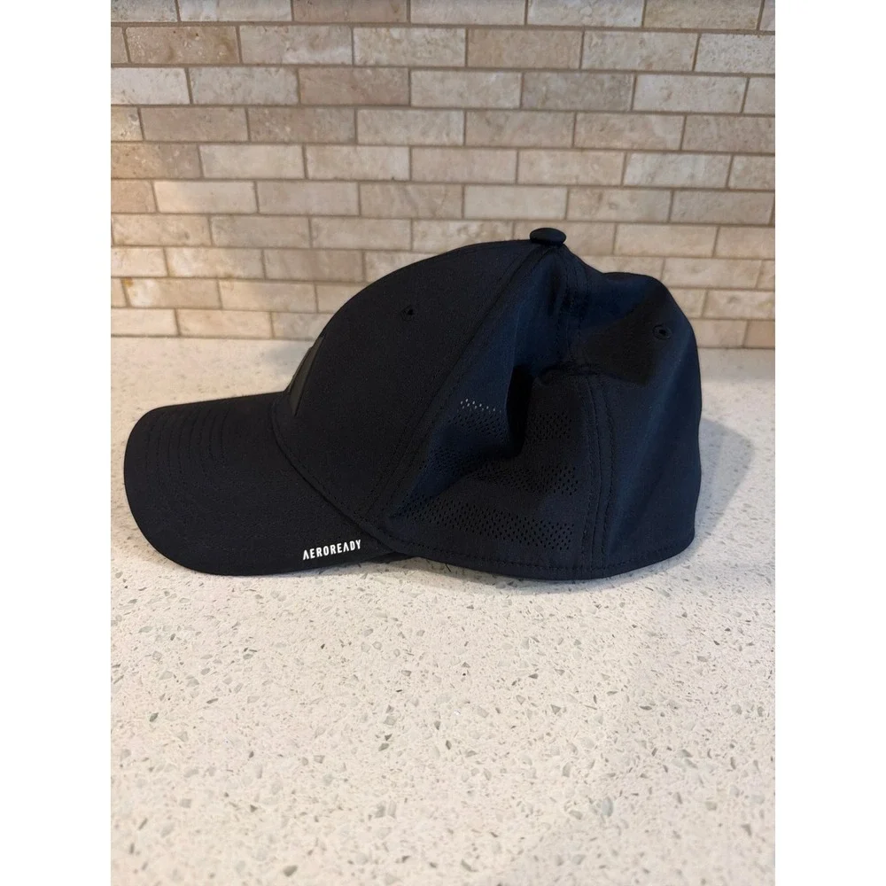 Adidas AEROREADY Black Baseball Cap Embossed Logo Adjustable Hat One Size